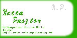 netta pasztor business card